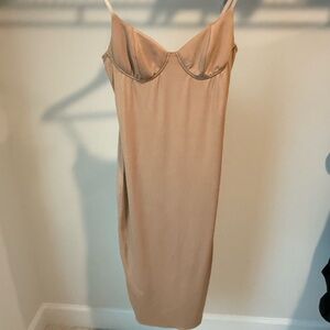 JLUXLABEL Tan Spaghetti Strap Dress